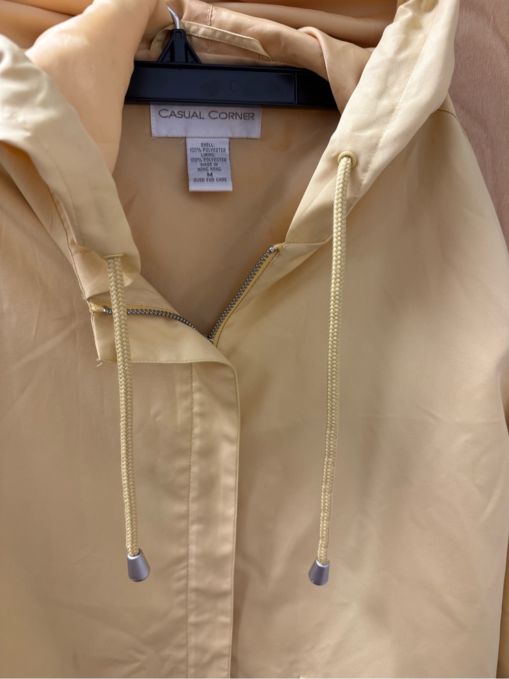 Casual Corner Pale Yellow Hooded Utility Jacket